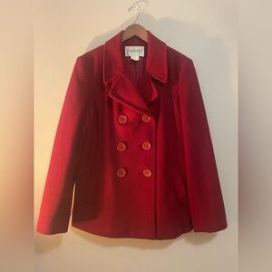 Chadwicks Vibrant Red Pea Coat